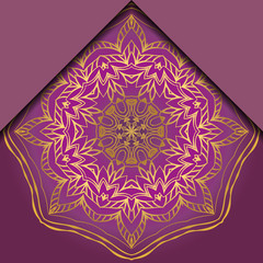 Vintage luxury decorative design of golden mandala. Vector illustration. Floral ornament