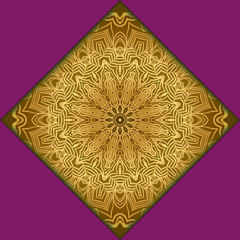 Template card with mandala. Vector. Oriental design for Christmas party invitation, Ramadan holiday, New year greeting, beauty spa salon, wedding