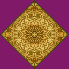 Template card with mandala. Vector. Oriental design for Christmas party invitation, Ramadan holiday, New year greeting, beauty spa salon, wedding