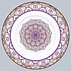 Beautiful Round Flower Mandala. Vector Illustration. For Coloring Book, Greeting Card, Invitation, Tattoo