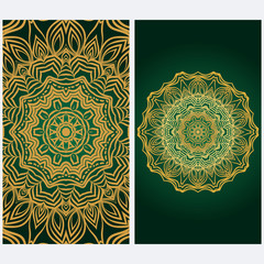 Design Vintage Cards With Floral Mandala Pattern And Ornaments. Template. Islam, Arabic, Indian, Mexican Ottoman Motifs. Hand Drawn Background. Fanstastic color.