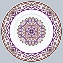Beautiful Round Flower Mandala. Vector Illustration. For Coloring Book, Greeting Card, Invitation, Tattoo