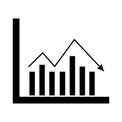 bars and arrow statistics infographic flat style