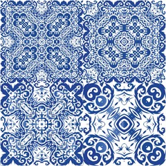 Antique azulejo tiles patchworks.
