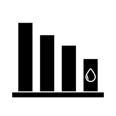 statistics bars with oil drop flat style icon