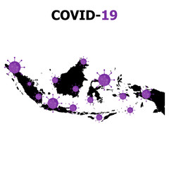COVID-19,Corona Virus Indonesia Map Vector Illustration EPS 10