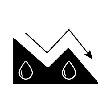 oil drops with arrow decreasing flat style