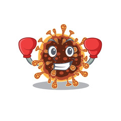 A sporty gamma coronavirus boxing mascot design style