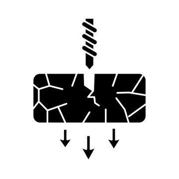 oil extraction ground with arrows down flat style icon