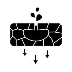 oil extraction ground with arrows down flat style icon