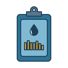 checklist with statistics bars and oil drop fill style
