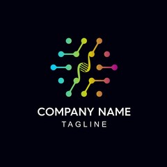 Colorful DNA hexagon shape Logo