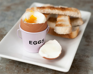 breakfast with boiled egg and soldiers 