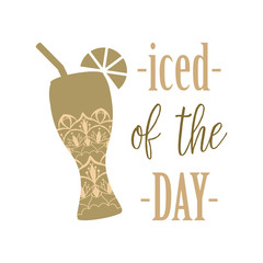 Elegant glass with drink juice orange fresh. Vector