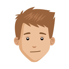 young man head character icon