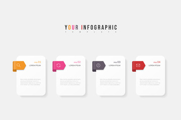 Infographics design vector and marketing icons. Business concept with 4 options, steps or processes.