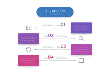 Presentation business infographic template with 4 options, steps or processes. Vector illustration.