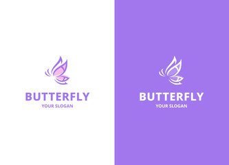 Butterfly logo. Logo for cosmetics, lingerie, pliates, yoga, jewelry store. Universal butterfly design.