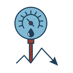 gasoline gauge with arrow down fill style