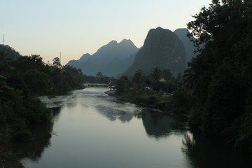 Dusk in Vang Vieng, Laos