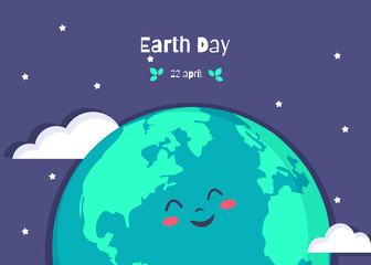 Vector Illustration Of Earth Day. 22 april earth day