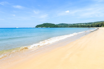 Empty beach in south of Thailand, paradise island, holiday and vacation destination in Asia, summer outdoor day light