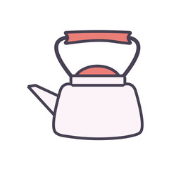 Isolated tea or coffee kettle line and fill style icon vector design