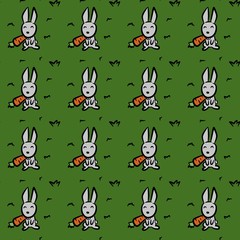 seamless pattern background of cartoon rabbit