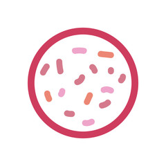 Fototapeta premium petri dish with virus germs icon, flat style