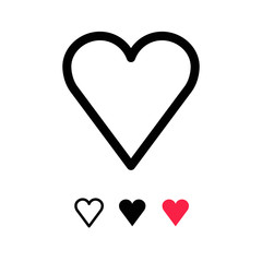 Heart icon. Love and health symbol linear pictogram.