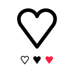 Heart icon. Love and health symbol linear pictogram.