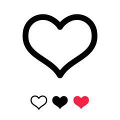 Heart icon. Love and health symbol linear pictogram.