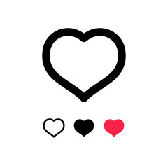 Heart icon. Love and health symbol linear pictogram.