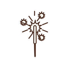 Isolated celebration firework line style icon vector design