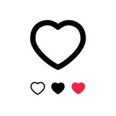 Heart icon. Love and health symbol linear pictogram.