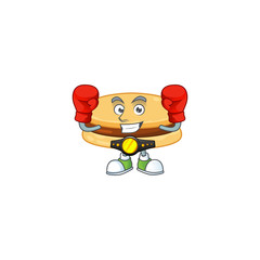 A sporty boxing of brown alfajor mascot design style