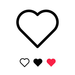 Heart icon. Love and health symbol linear pictogram.
