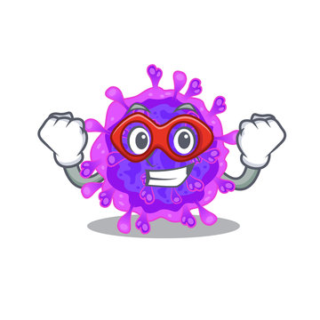 A picture of alpha coronavirus in a Super hero cartoon character