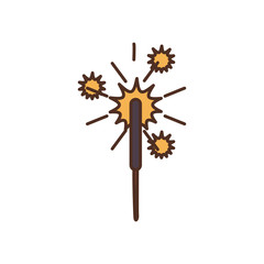 Isolated celebration firework fill style icon vector design