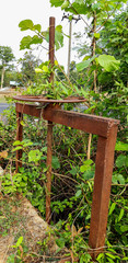 The old steel spiral has rust, doors closed - open water.