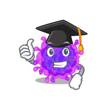 A picture of alpha coronavirus with black hat for graduation ceremony