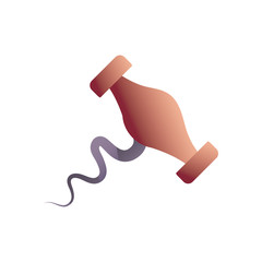 Isolated wine corkscrew gradient style icon vector design