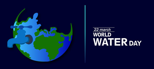 World Water Day Campaign with a drop of water .Earth Environmental Conservation Suitable for Greeting Card and Poster.