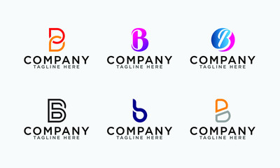 Letter B logo set vector letter logo set template