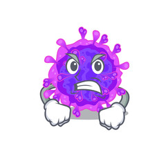 Alpha coronavirus cartoon character design with angry face