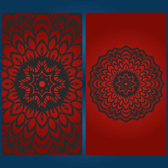 Templates card with mandala design. Vector illustration. For visit card, business, greeting card invitation