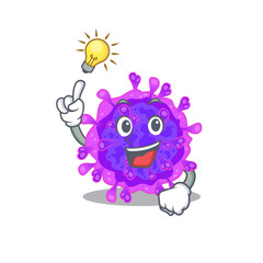 Have an idea gesture of alpha coronavirus mascot character design