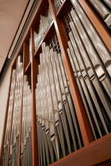 Pipe organ, pipe part close up