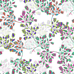 Seamless pattern nature plant.Botanical floral background.Design for home decor, fabric, carpet, wrapping.