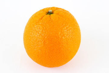 An orange on a white background